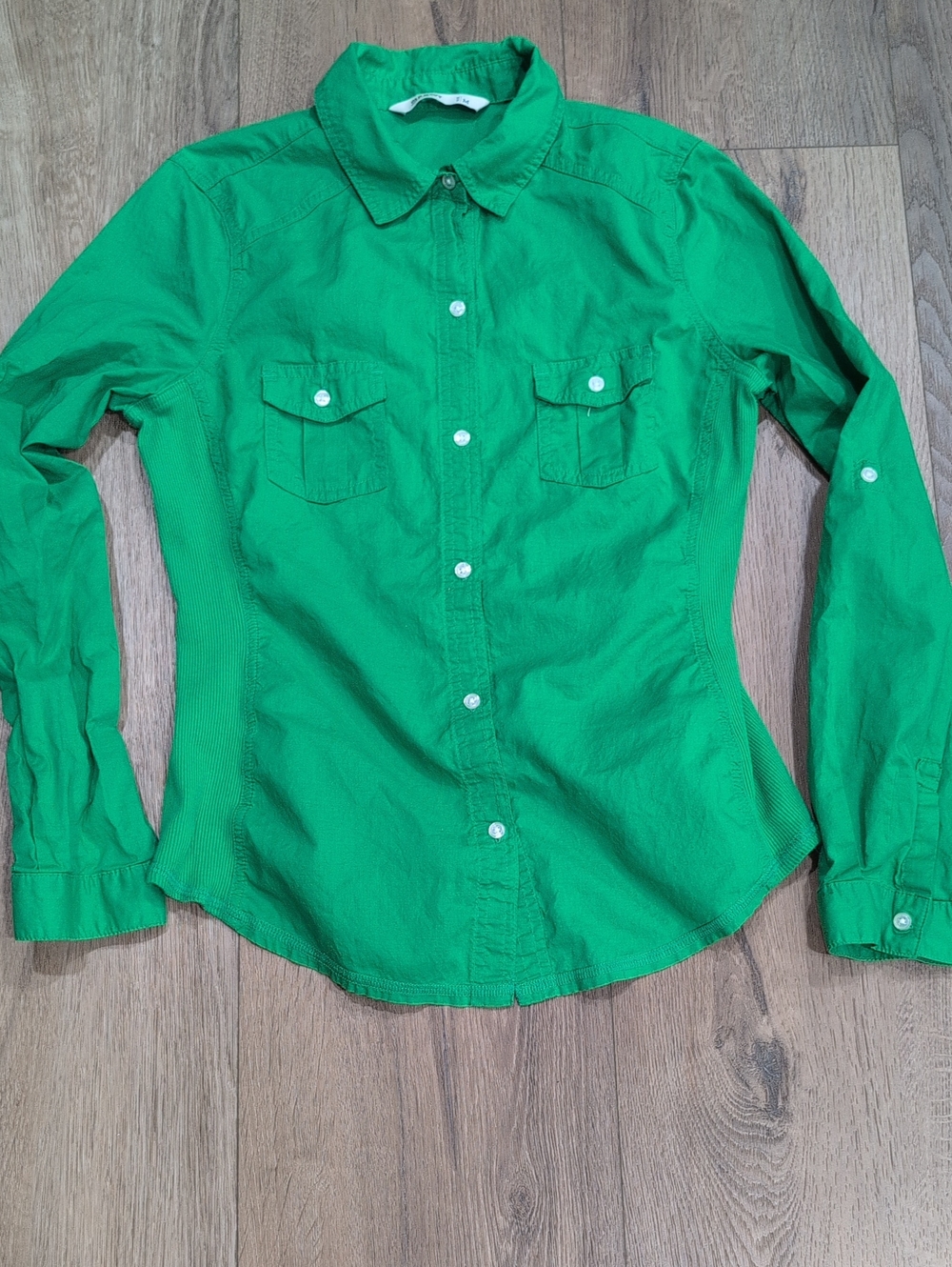 Old Navy Bright Green Long-Sleeve Button-Down Shirt